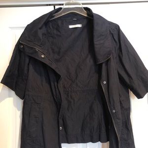 Navy shirt sleeve trench coat